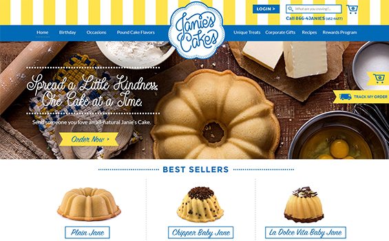 e-commerce website for Janie's Cakes