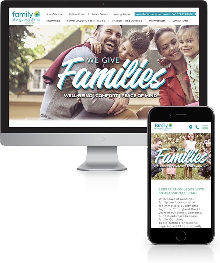 family_web_mobile Family Allergy & Asthma marketing - Dallas Marketing Agency - Dallas Advertising Agency - Agency Creative Dallas