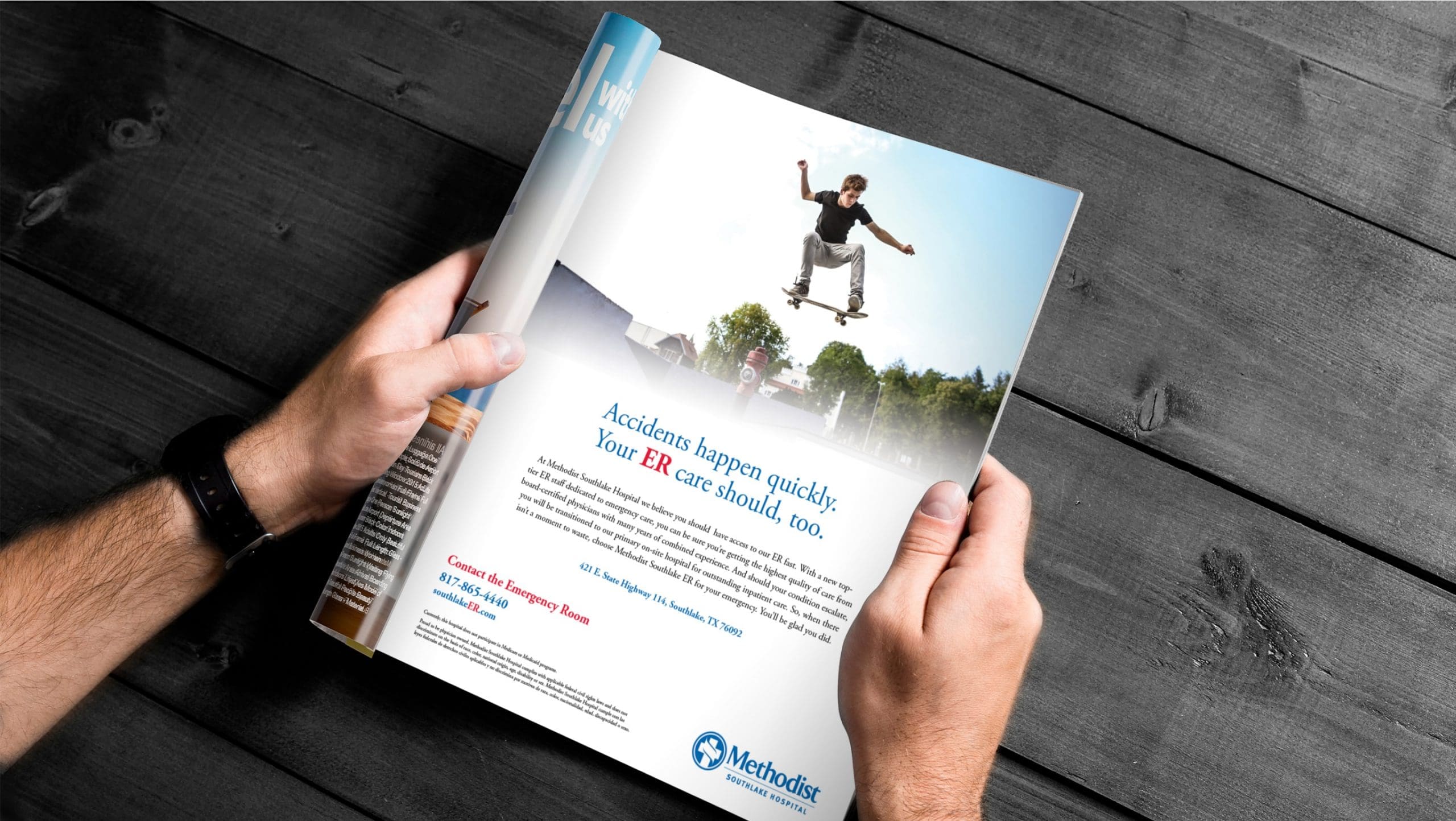 mslerprintad_handmockup-1 Hospital Marketing Case Study - Methodist Southlake Hospital - Agency Creative Dallas