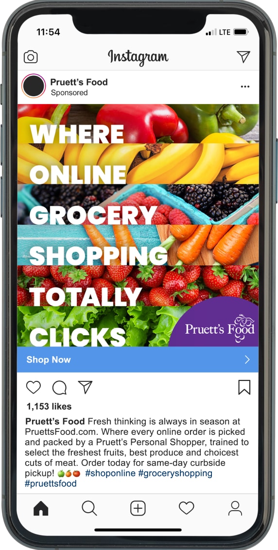 pruetts_iphone_11_pro_mockup_static-2 Pruitt's Food Grocery Store Social Media Marketing